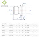 Steckfitting Messing Übergangsmuffe, 15mm x 1/2", Tectite T270G
