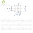 Steckfitting Messing Übergangsmuffe, 18mm x 3/4", Tectite T270G