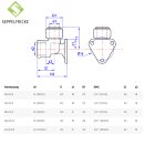 Steckfitting Messing Deckenwinkel 90 Grad Steck x IG, 22mm x 3/4", Tectite T471G