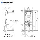 Geberit Duofix Element für Wand-WC, 112cm, mit Sigma UP-Spülkasten, Betätigung von vorn