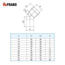 FRABO Pressfitting Kupfer Pressbogen 45° I/A 12-54mm, Gas Wasser, V Kontur