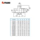 FRABO Pressfitting Kombi T-Stück reduziert I/I/I, 22 x 15 x 22mm, Gas Wasser, V Kontur