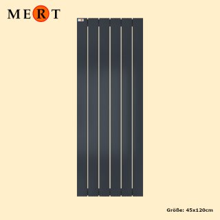MERT Design Badheizkörper TEO anthrazit, Flachheizkörper, 45 x 120 cm, ohne Regale