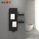 MERT Design Badheizkörper TEO tiefschwarz, Flachheizkörper, 45 x 120 cm 2 Regale rechts