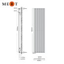 MERT Design Badheizkörper TEO tiefschwarz, Flachheizkörper, 45 x 180 cm 1 Regal links