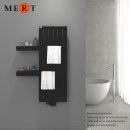 MERT Design Badheizkörper TEO tiefschwarz, Flachheizkörper, 45 x 180 cm 2 Regale links