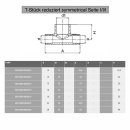 Frabo 5000 Kupfer Lötfitting T-Stück Seiten reduziert, I/I/I, 18x22x18mm, DVGW