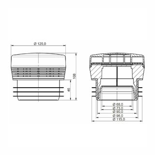 Novanetus HypAir Balance Aérateur de Tuyau DN 50 Valve d'aération pour installations sanitaires