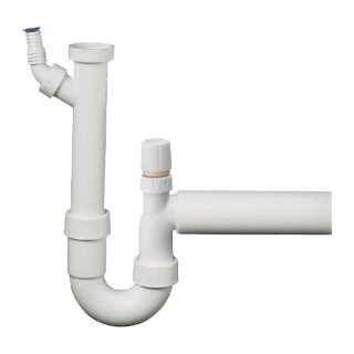 PP-Röhrensiphon mit einem Geräteanschluss und Rohrbelüfter, 1 1/2" x DN 40