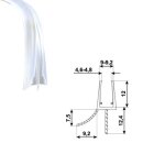 Duschtür Lippendichtung gebogen 2 x 55cm mit 2 Dichtlippen für 6-8mm Glasstärke