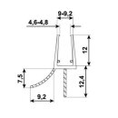 Duschtür Lippendichtung gebogen 2 x 55cm mit 2 Dichtlippen für 6-8mm Glasstärke