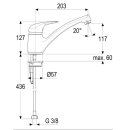 Heinrich Schulte Küchenarmatur XENA mit Schwenkauslauf 68802, chrom