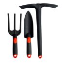 RAMP Gartenwerkzeug-Set 3-tlg Pflanzschaufel, Pflanzgabel, Kombi-Hacke mit Harke