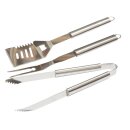 Edelstahl-Grillbesteck Set XL 3 tlg. Gabel, Zange, Wender...