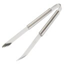 Edelstahl-Grillbesteck Set XL 3 tlg. Gabel, Zange, Wender - Länge 42cm
