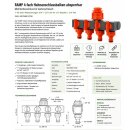 4-fach Hahnanschlussbalken absperrbar Mehrfachanschluss für Gartenschlauch