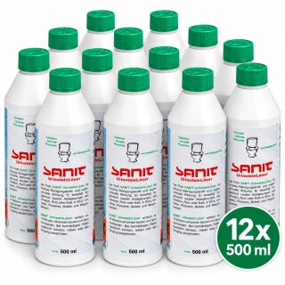 SANIT Urinsteinlöser 12 x 500ml beseitigt hygienisch sauber Urinstein, Rost oder Kalk