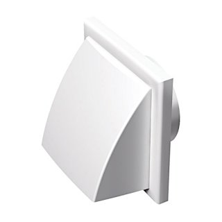 PVC Ablufthaube mit Rückstauklappe 154 x 154mm - weiss x...