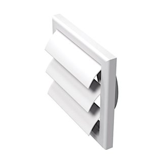 PVC Abluft-Verschlussklappe mit 3 Lamellen - 154 x 154mm...