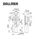 Dallmer Urinal Absaugsifon DN50 0°-90° verstellbar, DIN 1390/ 19541