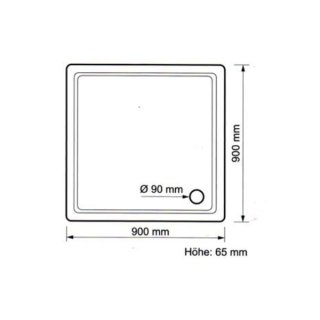 Acryl-Duschwanne 90 x 90 x 6,5 Superflach