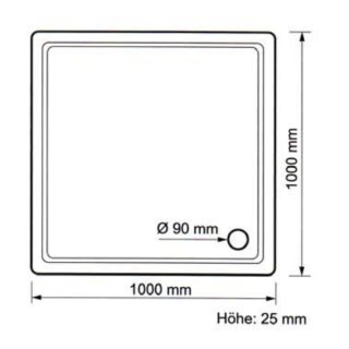Acryl-Duschwanne 100 x 100 x 2,5 Superflach