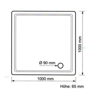 Acryl-Duschwanne 100 x 100 x 6,5 Superflach