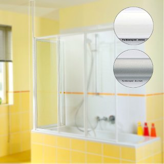 Badewannen-Seitenwand, 70-75cm, weiss / Alu-matt, 3mm...