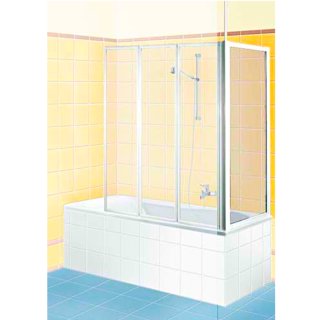 Badewannen-Seitenwand, 75 cm, Alu matt, Klarglas - Made...