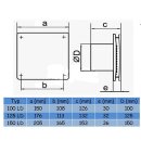 Axial Ventilator Ø 100 mm mit Alublende, Nachlauf & Kugellagermotor