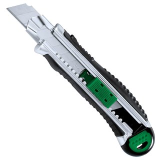 HEYO Profi-Cuttermesser aus Metall, 18mm Klingenbreite, 5-fach Klingen-Magazin