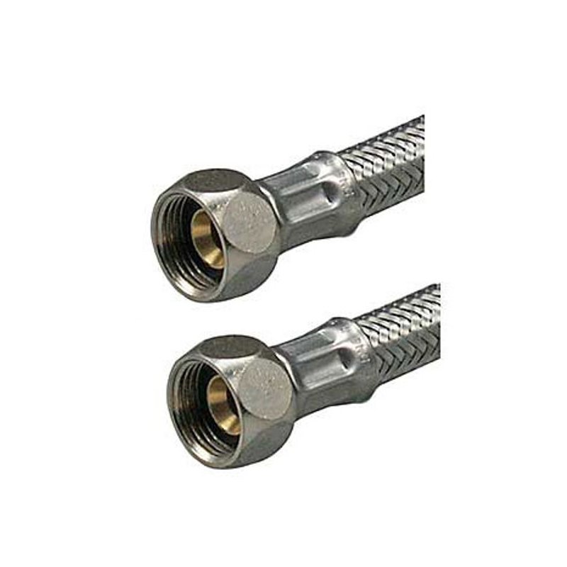 AERZETIX Flexibler Wasserschlauch - 600mm, 1/2 Zoll, Edelstahlgeflecht