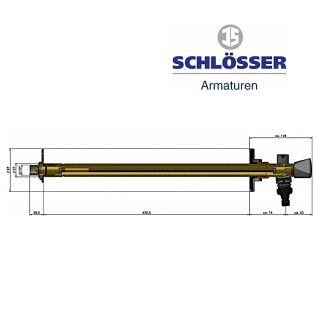 Frostsichere Aussenarmatur SCHLÖSSER 1/2 DN15 x 420mm, kürzbar, 2-in-1 Aussenventil