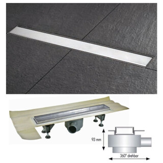 Duschrinne Edelstahl 50 - 120cm Komplett-Set, ESS Easy drain mit Abdeckung