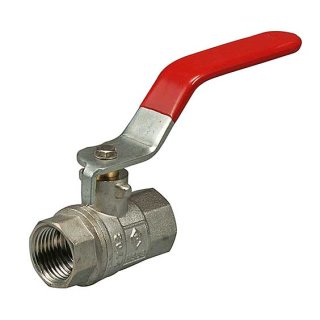 Kugelhahn für Wasser, mit rotem Griff, schweres Modell 1/2"